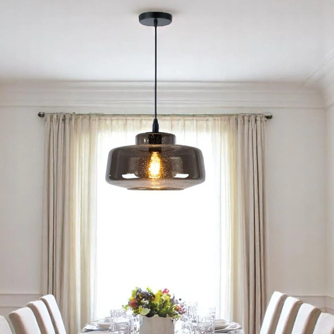 Glazen hanglamp Spencer smoke sfeer