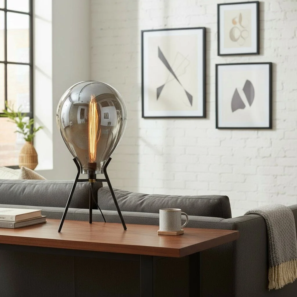 Glazen tafellamp Kjenta smoke