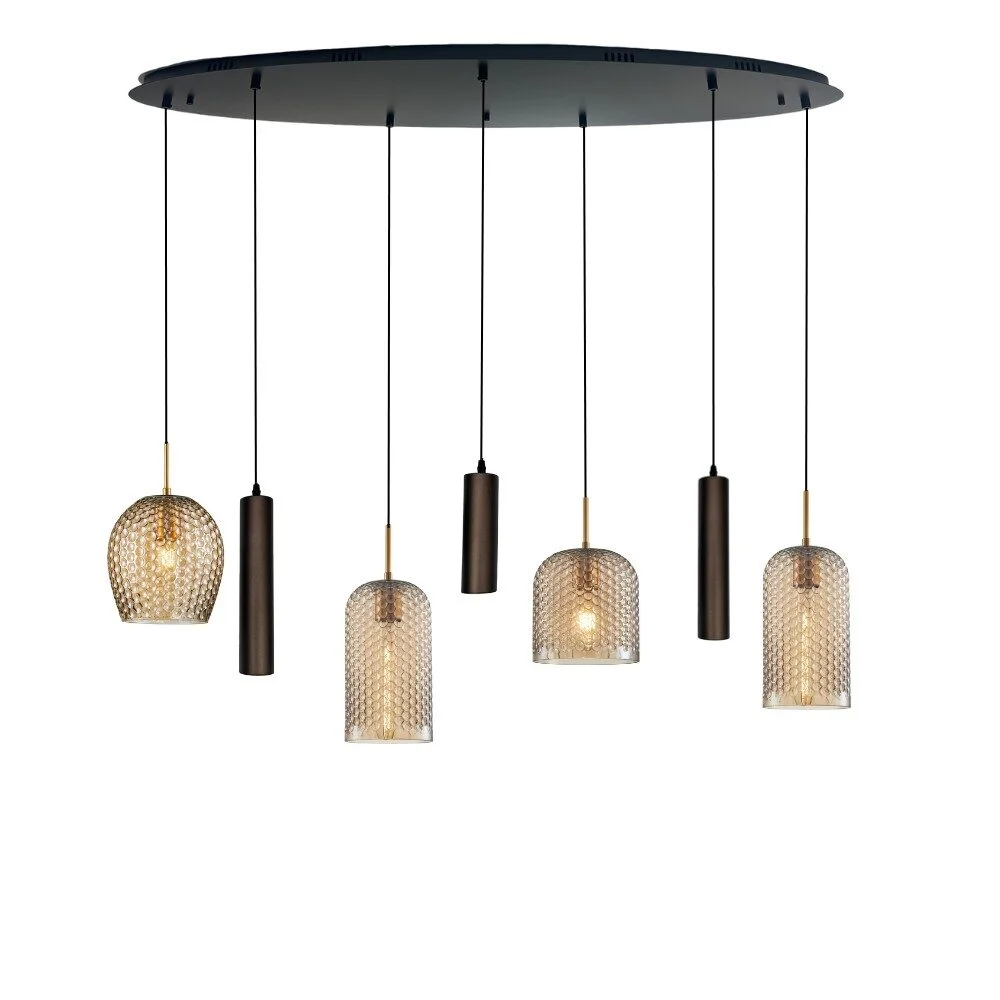 Mix and Match 92 XLK met Yora bruin ovaal 120cm 7-lichts - product