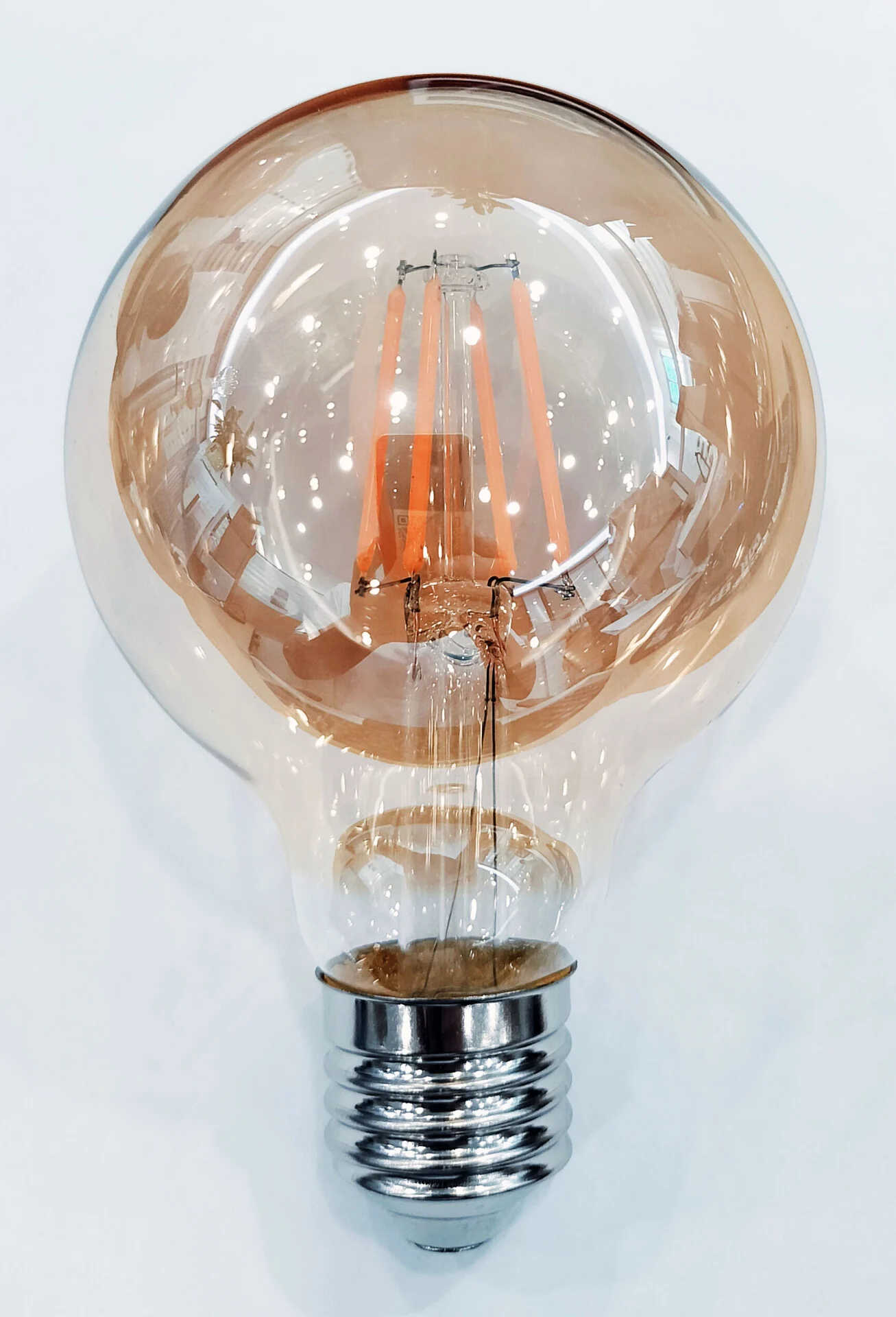 E27 dimbare LED filament lamp deco 8cm amber 2000K