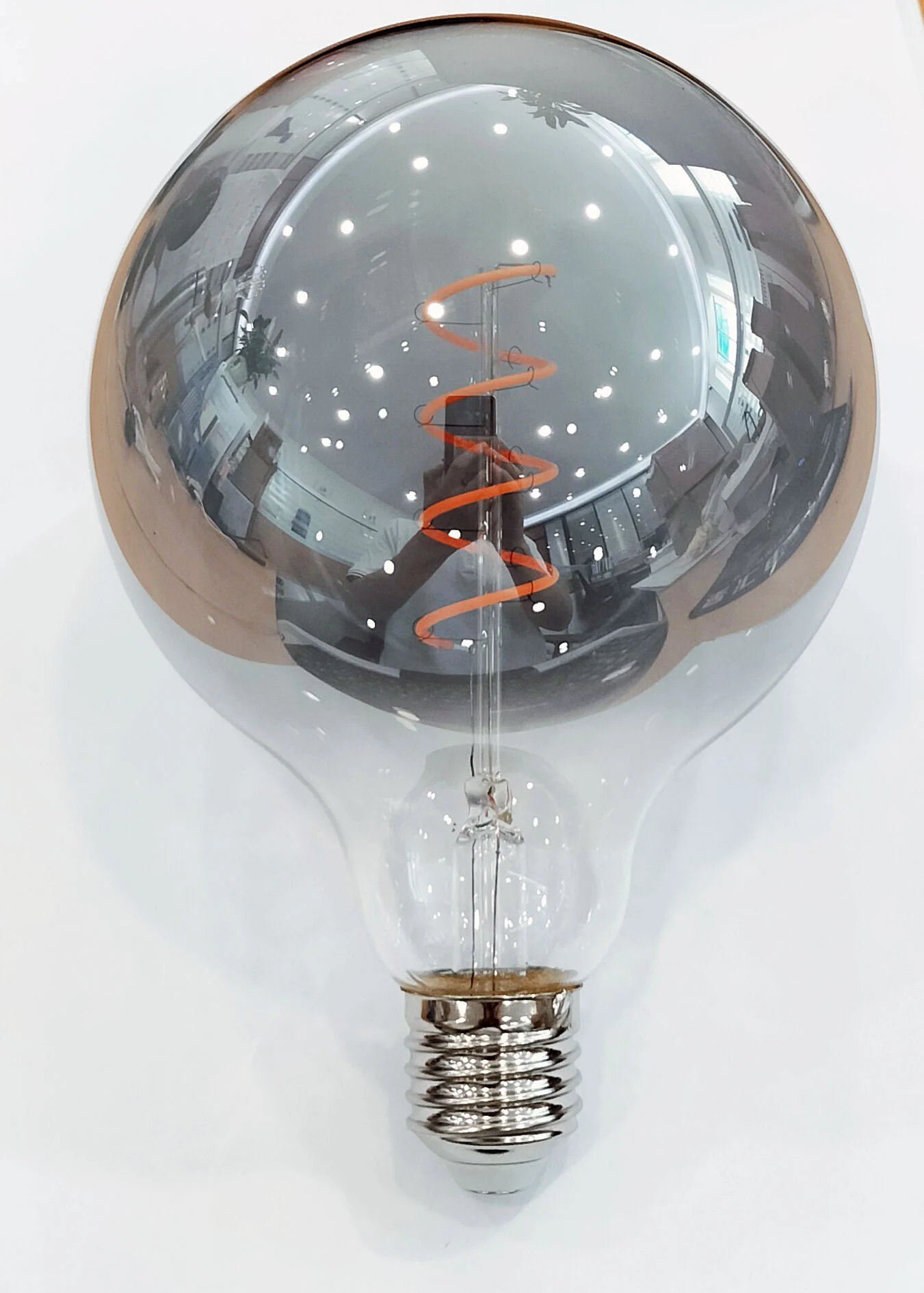 E27 dimbare LED filament lamp spiraal 12,5cm smoke 2000K