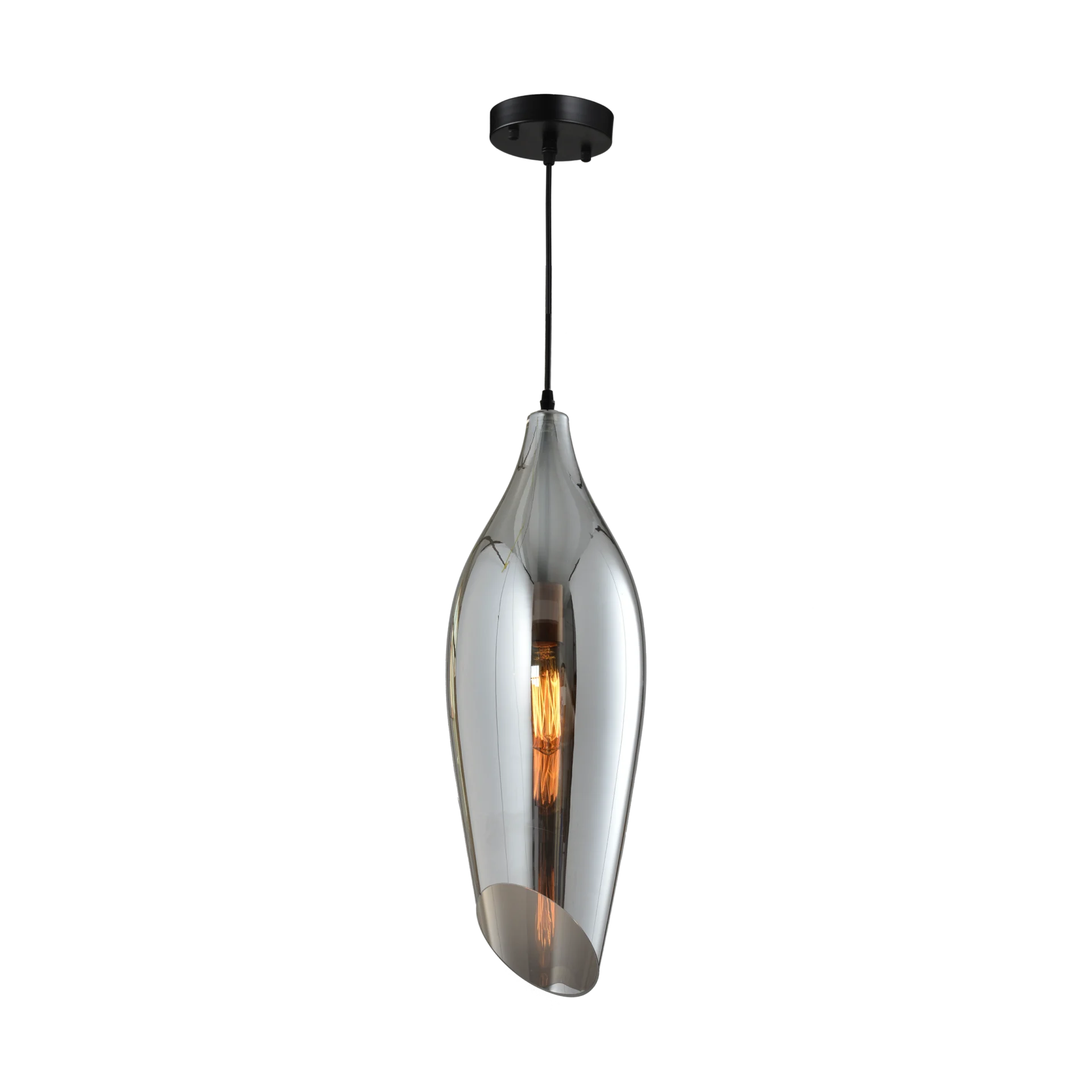 Glazen hanglamp Belezza chrome-3