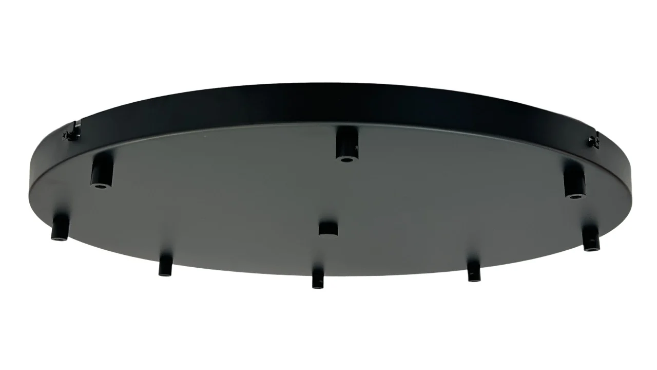 Plafondplaat zwart rond 8 lichts